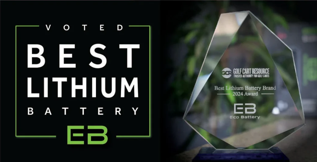 We’re thrilled to announce that Eco Battery has been awarded the title of Best Lithium Battery for 2024 by GolfCartResource! This recognition comes as a result of their annual survey, in which users, consumers, and industry professionals cast their votes for the top lithium battery provider. We are deeply honored to have been chosen above the competition and grateful for this acknowledgment of our commitment to excellence.