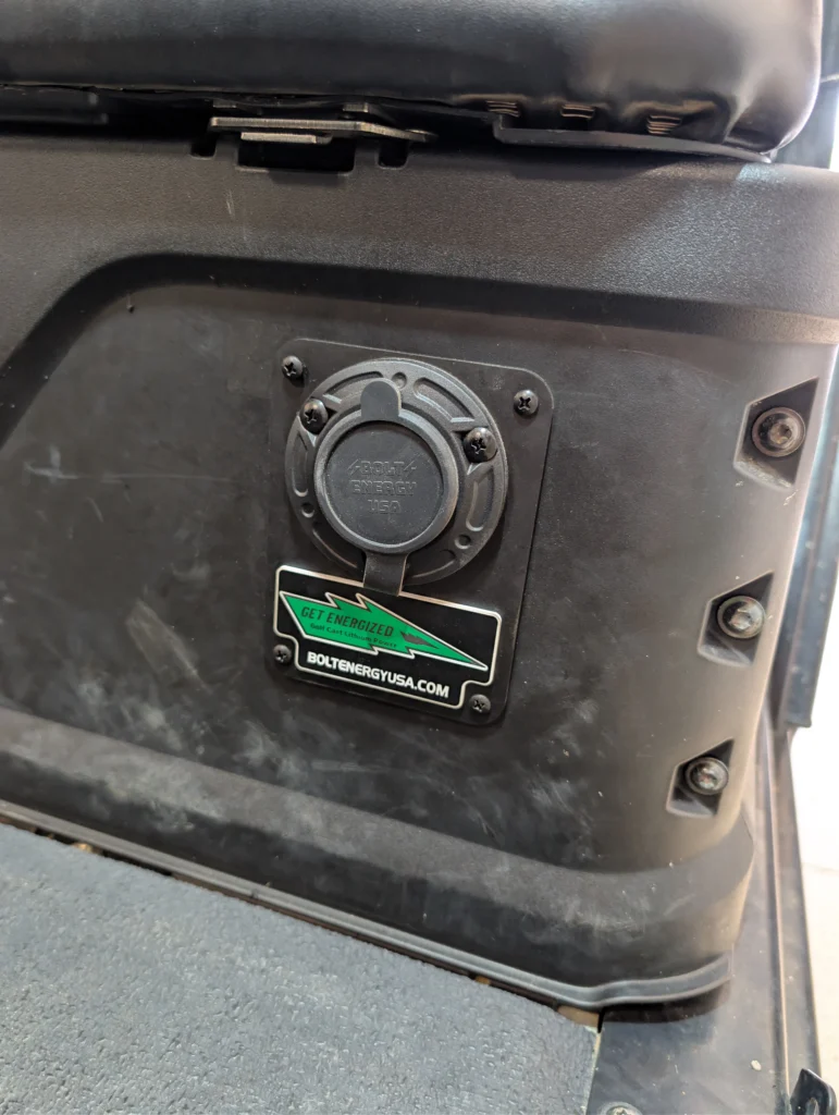 Your Bad Boy Buggy lithium battery upgrade will include a new charging port for your lithium batteries.
