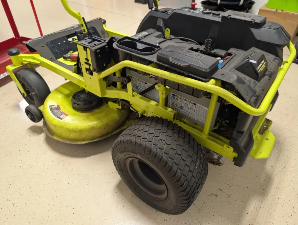 The factory lead-acid batteries are bulk, heavy, and barely fit in the compartment space.