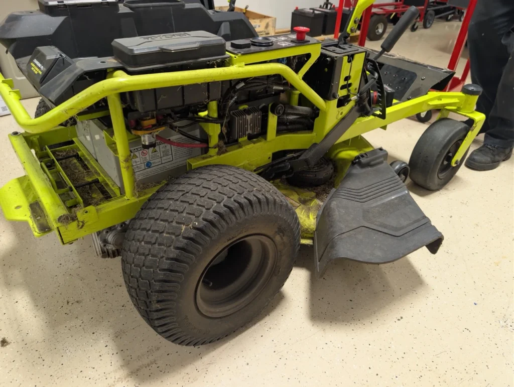 Once the outside trim parts are removed you can see the bulky lead acid batteries, which we will be moving as part of the upgrade process.