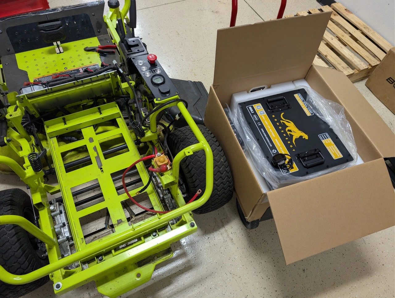 That brand new Qomoenergy battery will replace the total output of all four of the old lead acid batteries, and then some.