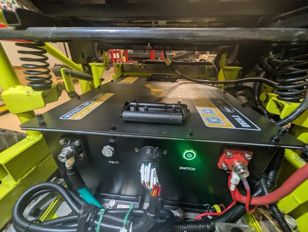 Much of the exterior shell of the mower will have been removed during the installation, and can be re-attached once your new battery is up and running.